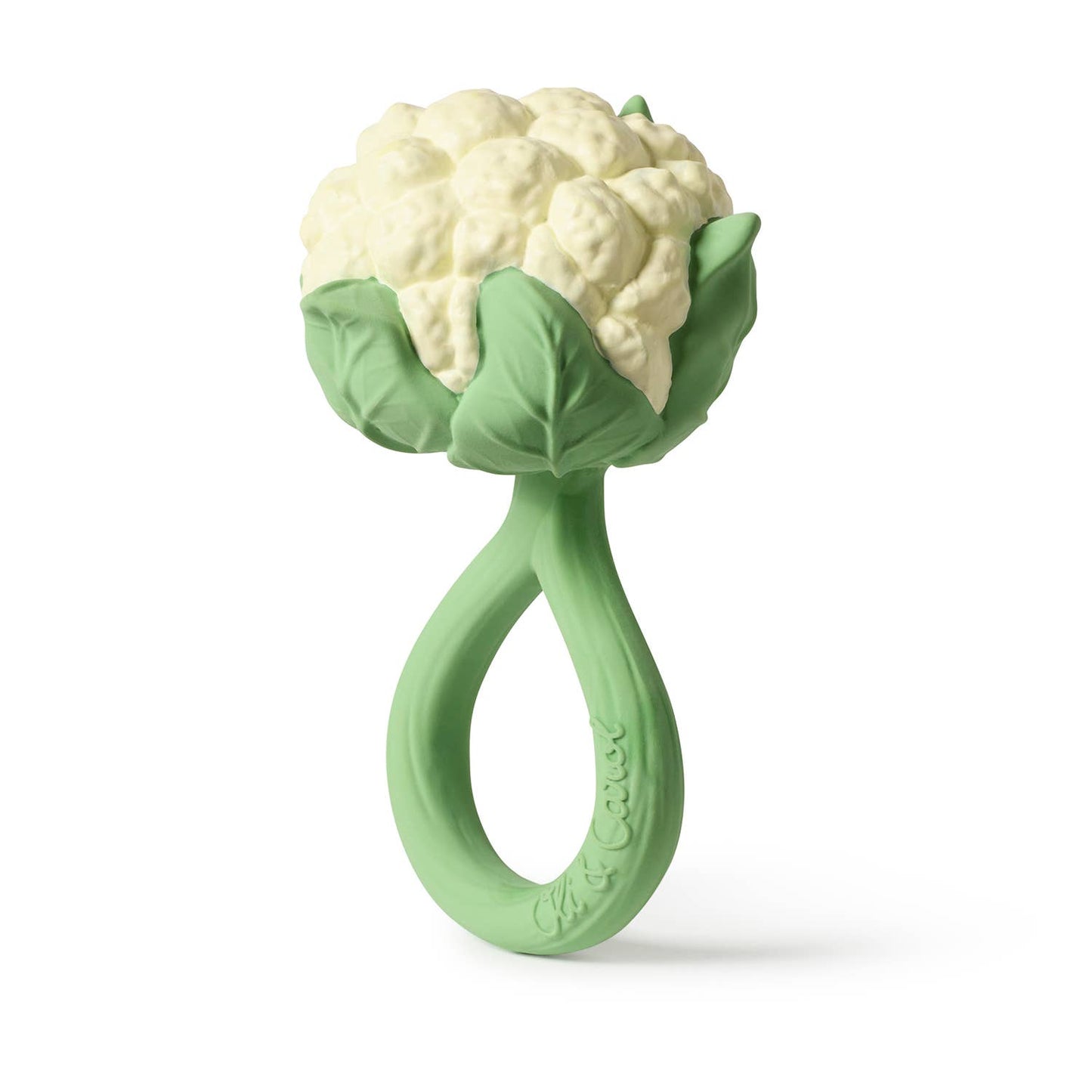 Cauliflower Natural Rubber Rattle Teether