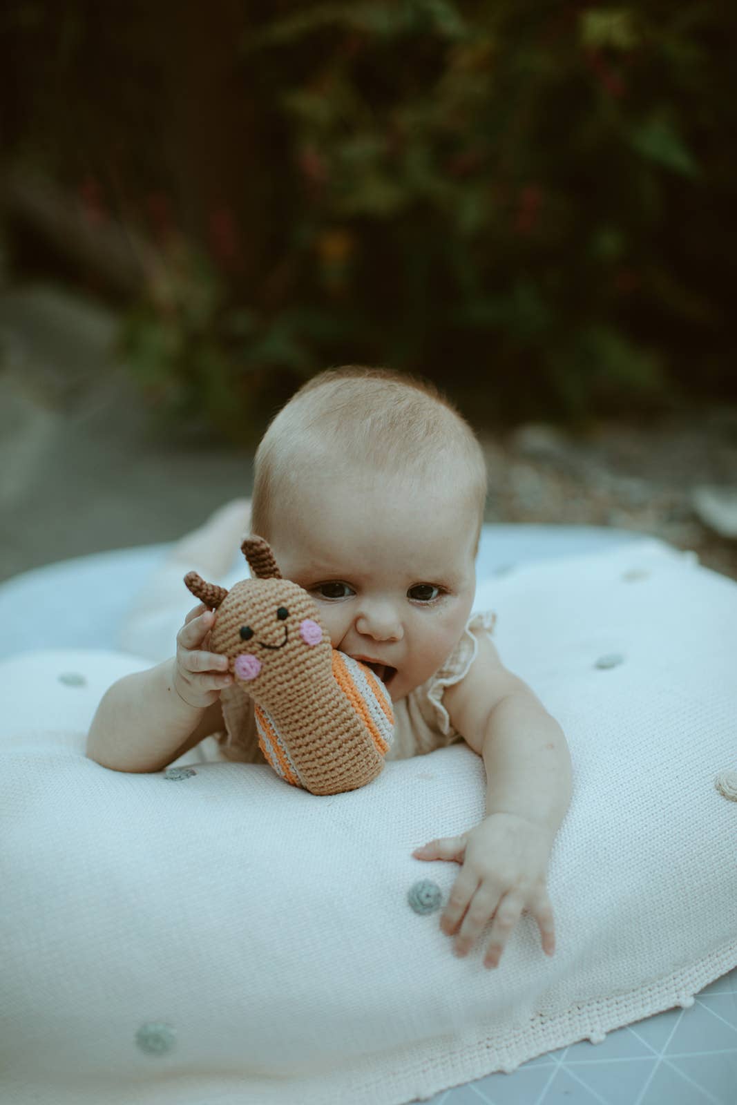 Crochet Snail Rattle – Brown Sugar