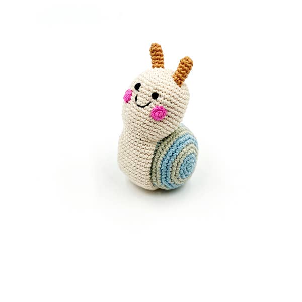 Crochet Snail Rattle – Cream