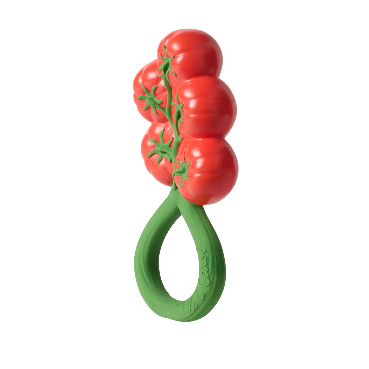 Tomato Natural Rubber Rattle Teether