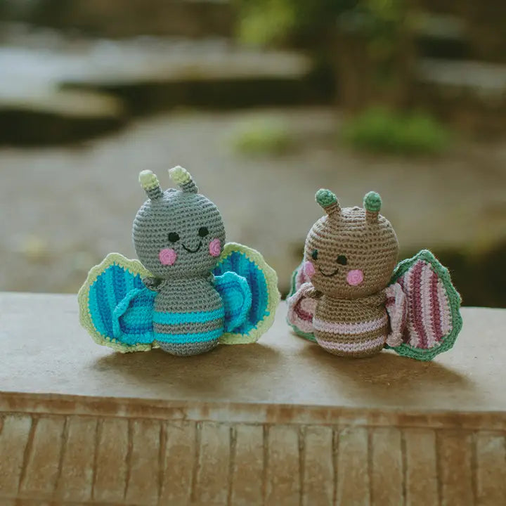 Crochet Butterfly Rattle - Pink