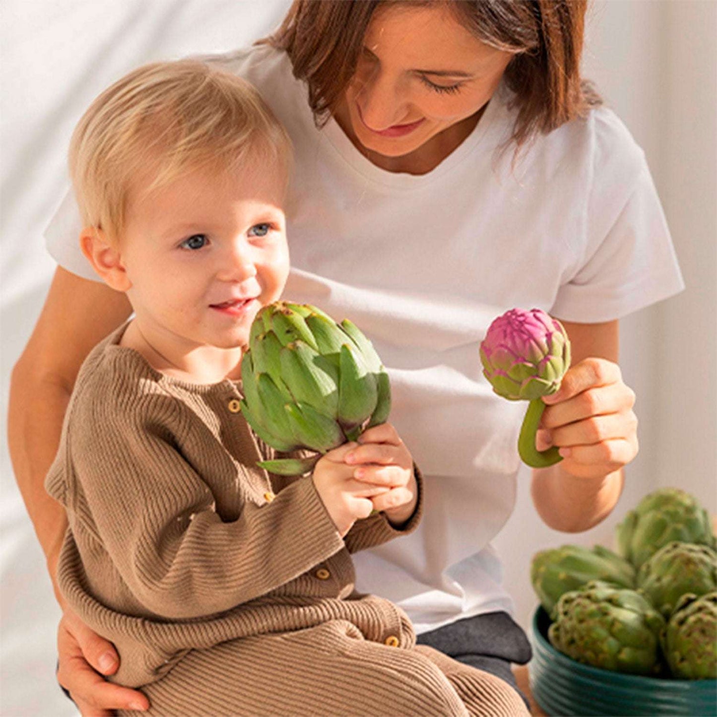 Artichoke Natural Rubber Rattle & Teether