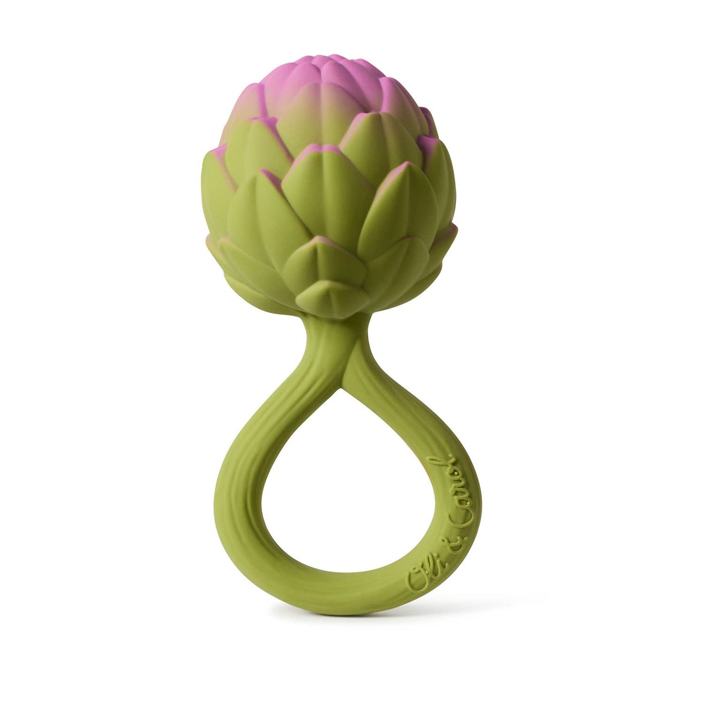 Artichoke Natural Rubber Rattle & Teether