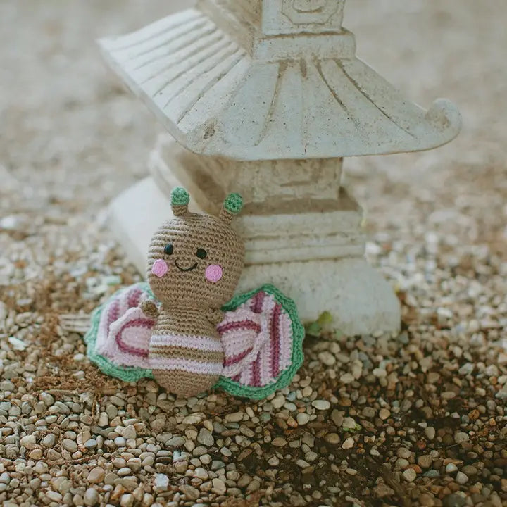 Crochet Butterfly Rattle - Pink