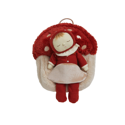 Olli Ella Hopalong Mushroom Backpack - Red