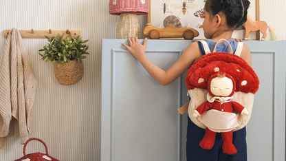 Olli Ella Hopalong Mushroom Backpack - Red
