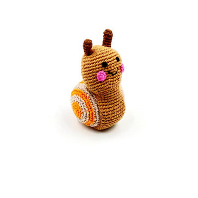 Crochet Snail Rattle – Brown Sugar