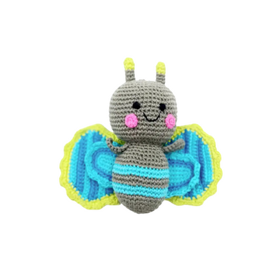 Crochet Butterfly Rattle - Blue