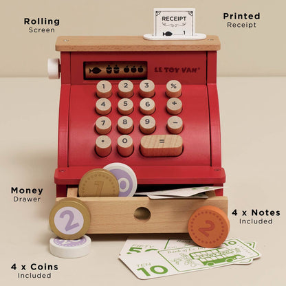 Wooden Shop Till - Cash Register & Money