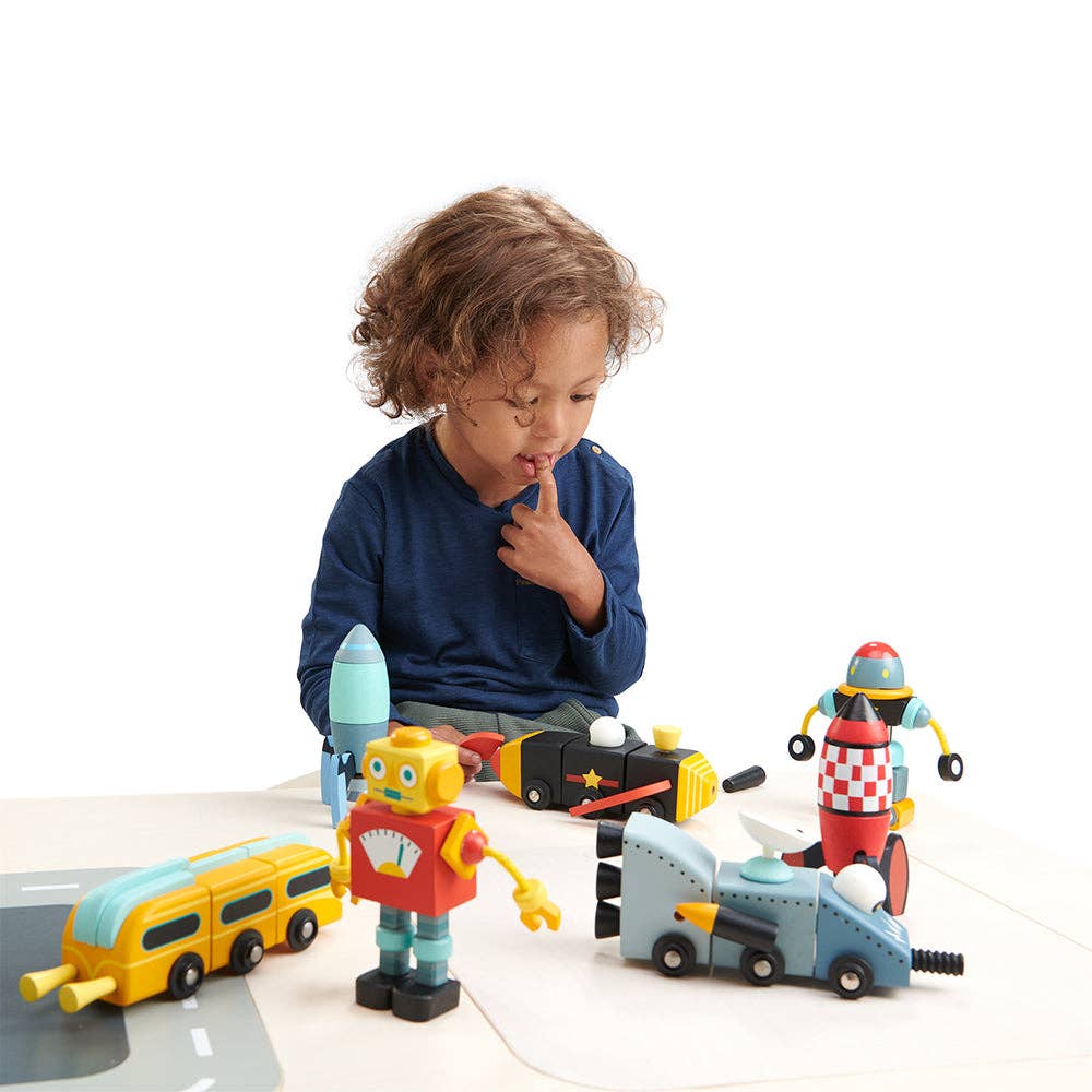 Space Race Wooden Construction Set