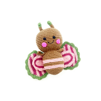 Crochet Butterfly Rattle - Pink