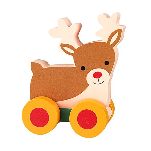 Wooden Rudolph Push Along Toy
