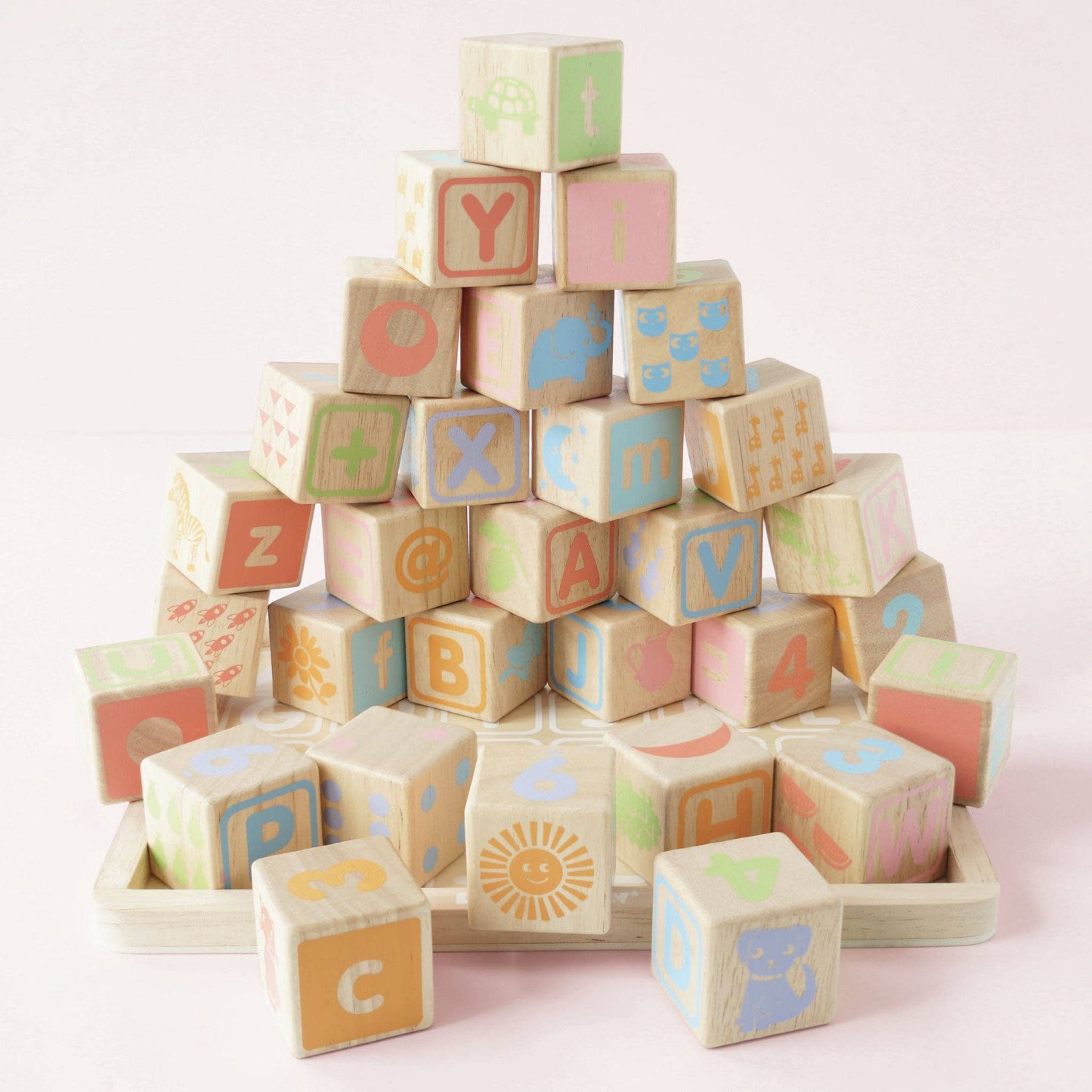 ABC Wooden Learning Blocks - Letters, Numbers & Phonics