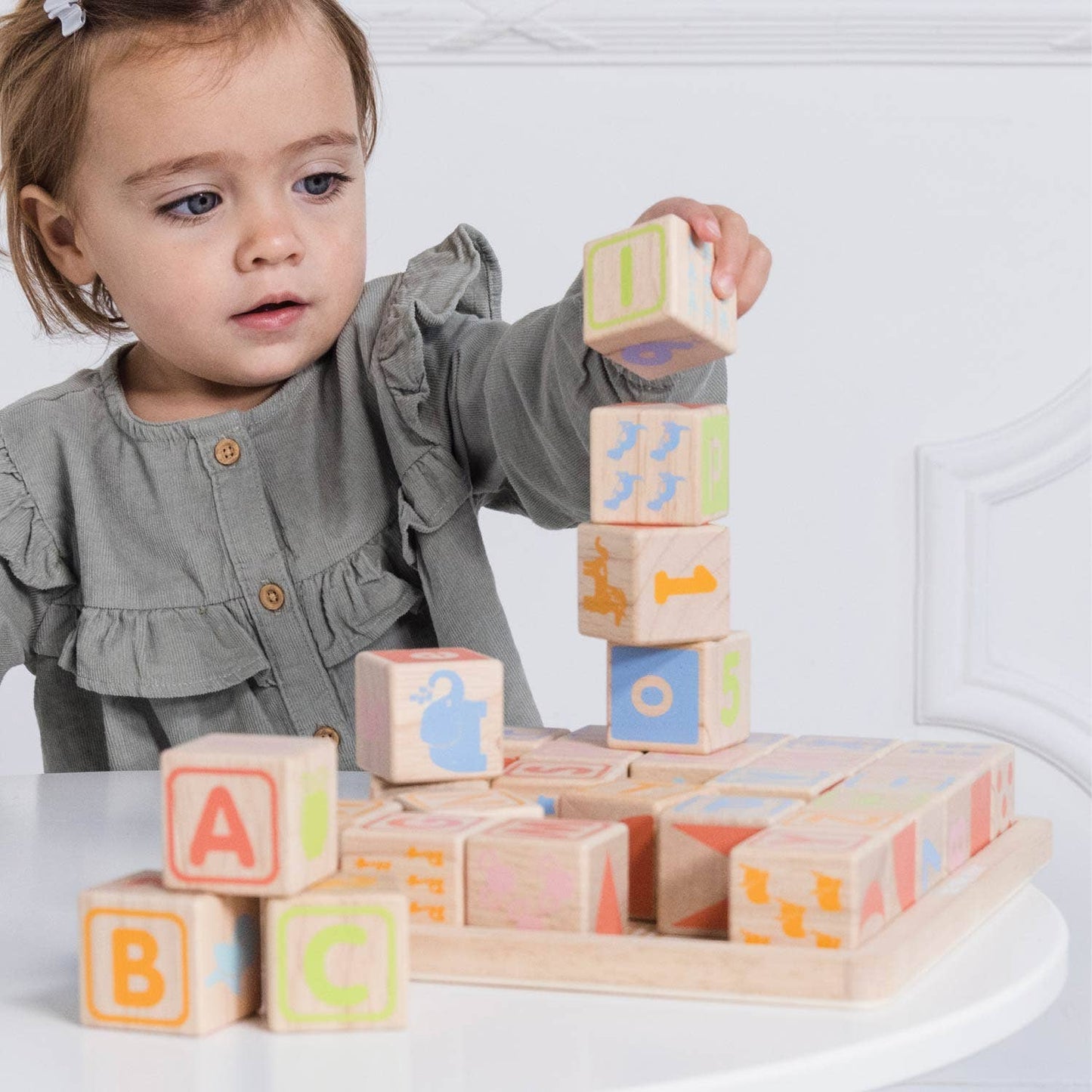 ABC Wooden Learning Blocks - Letters, Numbers & Phonics