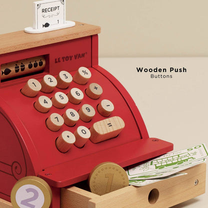 Wooden Shop Till - Cash Register & Money